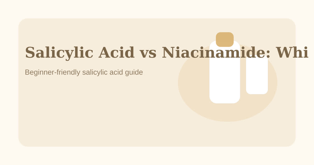 Soft editorial illustration for salicylic acid vs niacinamide: which one should you use first? article