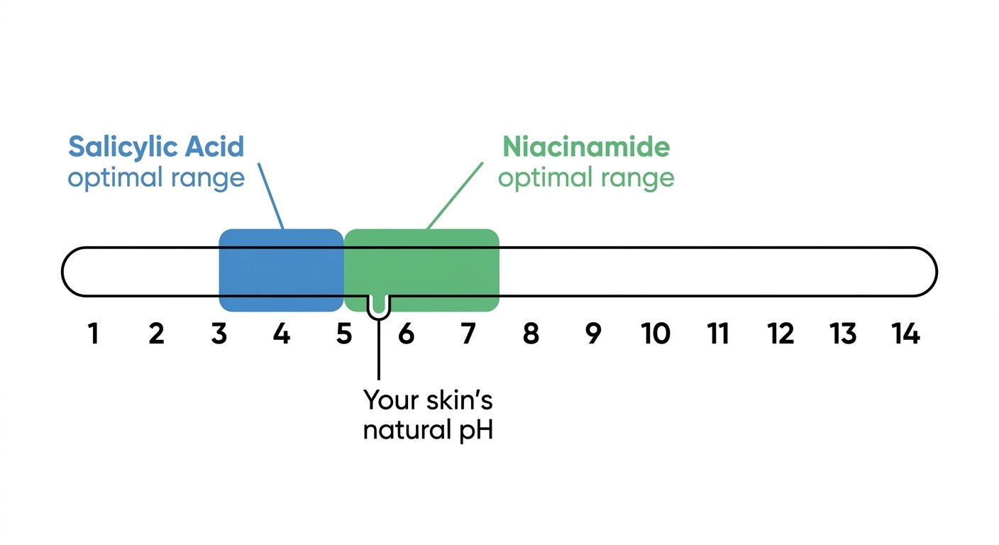 niacinamide and salicylic acid pH scale comparison